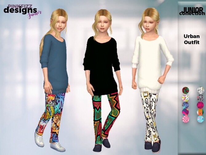 Sims 4 Junior Urban Outfit by Pinkfizzzzz at TSR