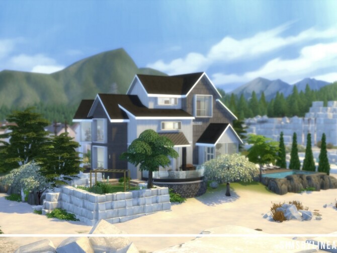 Sims 4 Stone Mansion by SIMSBYLINEA at TSR