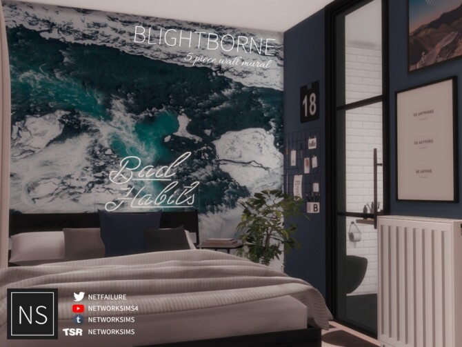 Sims 4 Blightborne Wall Mural by Networksims at TSR