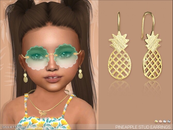 Sims 4 Pineapple Earrings For Toddlers by feyona at TSR