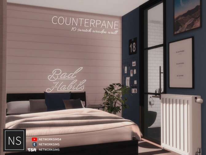 Sims 4 Counterpane Wooden Walls by Networksims at TSR