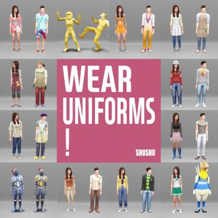Wear Uniforms by lemonshushu at Mod The Sims