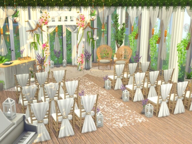 Sims 4 Greenhouse Wedding Venue by A.lenna at TSR