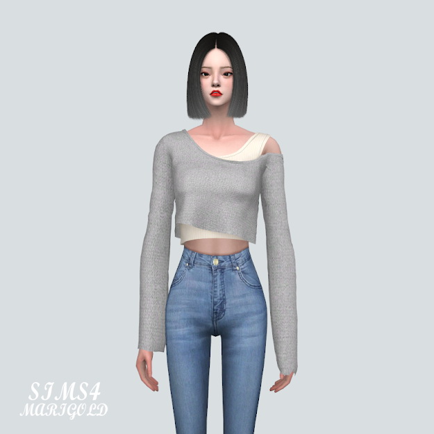 Sims 4 Off Shoulder 2T blouse at Marigold