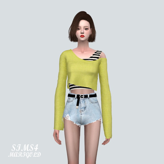 Sims 4 Off Shoulder 2T blouse at Marigold
