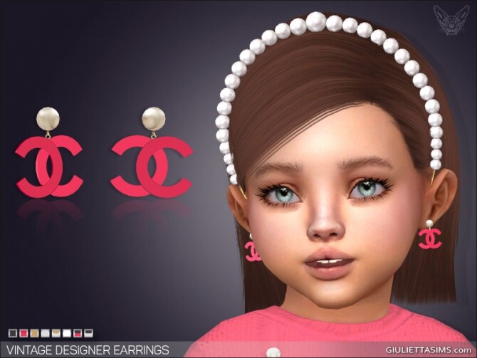 Sims 4 Vintage Pearl Designer Earrings For Toddlers at Giulietta