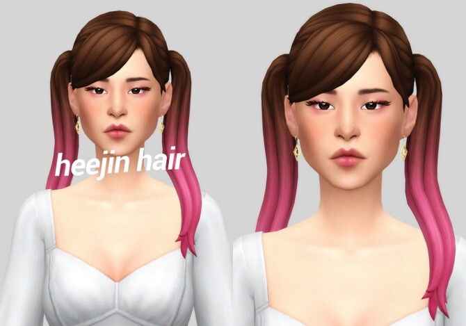 Sims 4 Heejin hair at Casteru