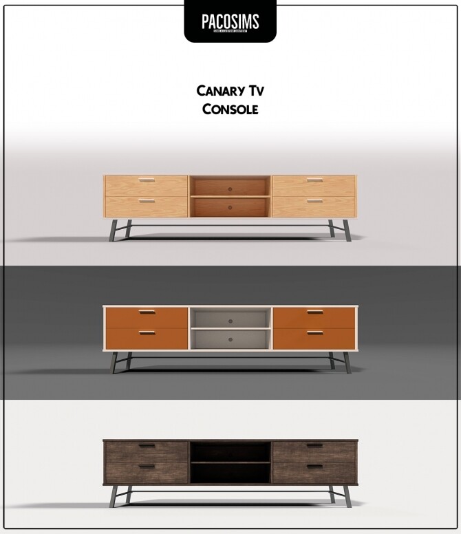 Sims 4 Canary Tv Console (P) at Paco Sims