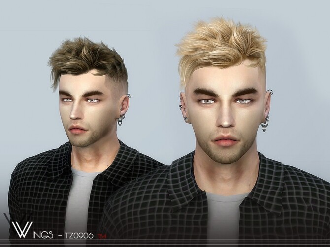 Sims 4 WINGS TZ0906 hair by wingssims at TSR