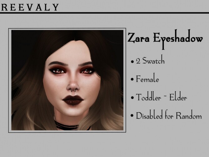 Sims 4 Zara Eyeshadow by Reevaly at TSR