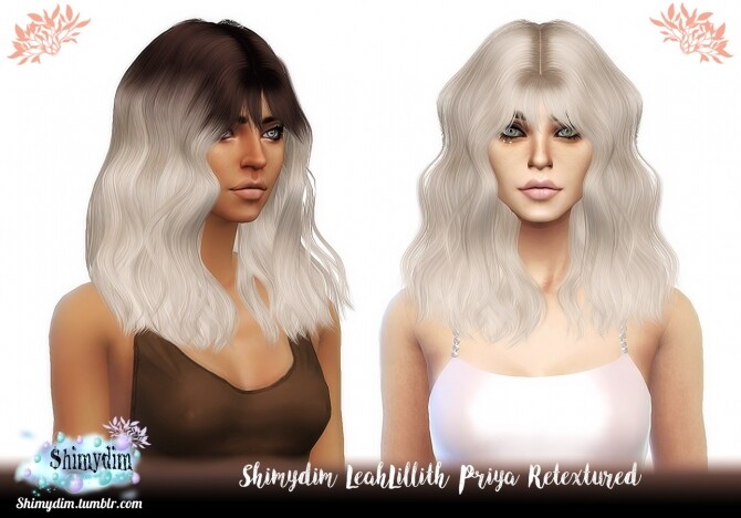 Sims 4 LeahLillith Priya Hair Retexture + Ombre at Shimydim Sims