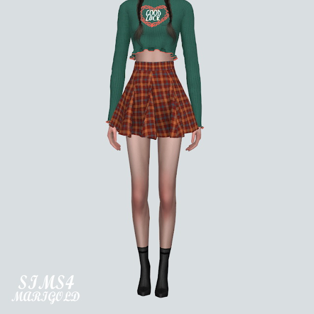 Sims 4 GG Flare Mini Skirt at Marigold