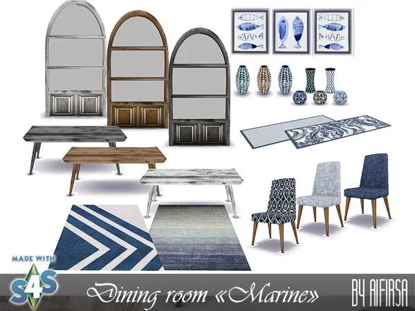 Sims 4 Marine dining room at Aifirsa