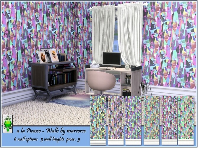 Sims 4 A la Picasso walls by marcorse at TSR