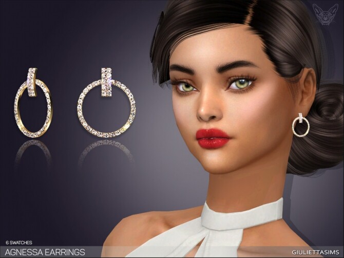 Sims 4 Agnessa Earrings by feyona at TSR