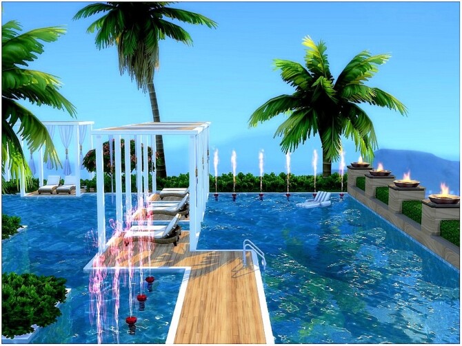 Sims 4 Rooftop Pool by lotsbymanal at TSR