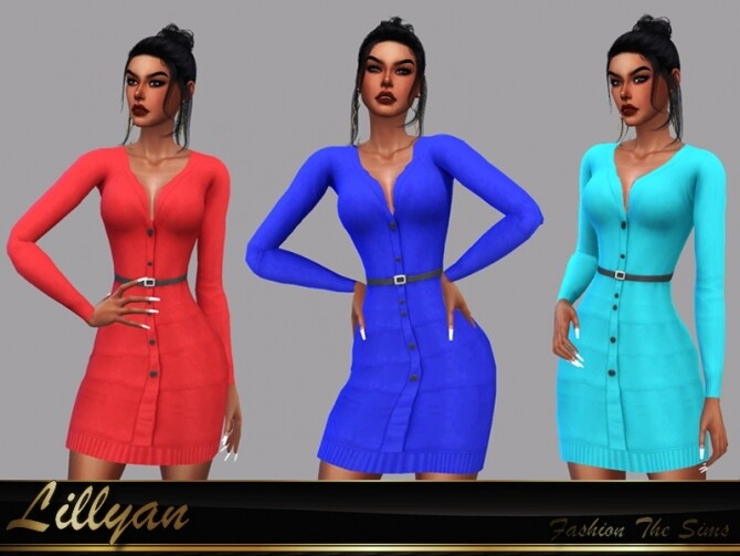 Sims 4 Dress Priscila by LYLLYAN at TSR