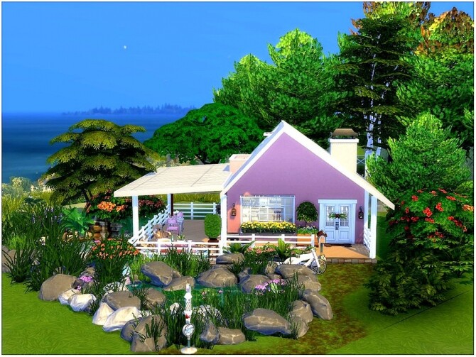 Sims 4 Pink Cottage by lotsbymanal at TSR