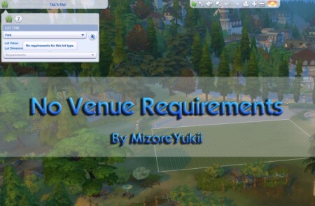 No Venue Requirements by MizoreYukii at Mod The Sims