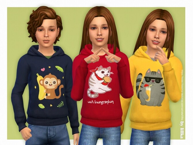Sims 4 Childrens Hoodie 02 by lillka at TSR