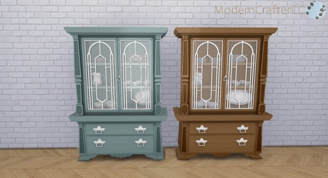 Sims 4 Oh So Fine China Hutch Recolour Set at Modern Crafter CC