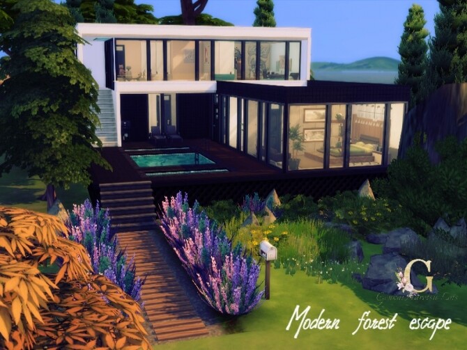 Sims 4 Modern forest escape by GenkaiHaretsu at TSR