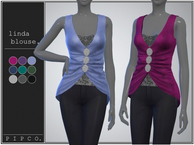 Sims 4 Linda blouse by Pipco at TSR