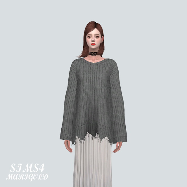 Sims 4 Rough Long Sweater at Marigold