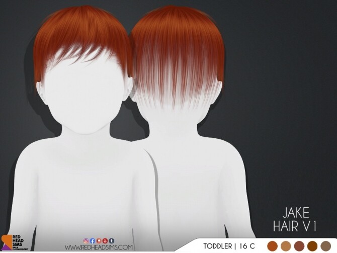 Sims 4 JAKE INFANT HAIR at REDHEADSIMS