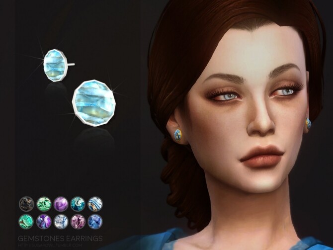 Sims 4 Gemstones earrings by sugar owl at TSR