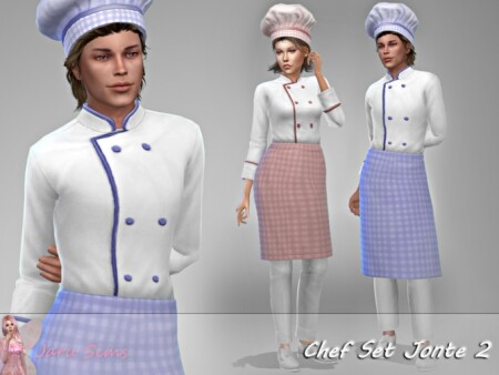 Chef Set Jonte 2 apron and hat by Jaru Sims at TSR