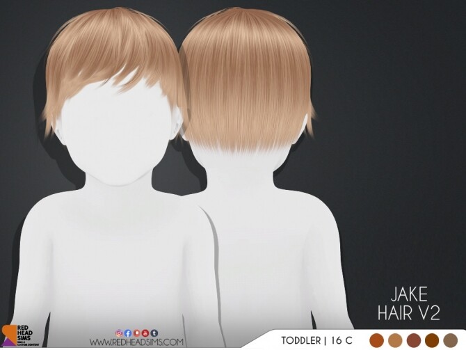 Sims 4 JAKE INFANT HAIR at REDHEADSIMS