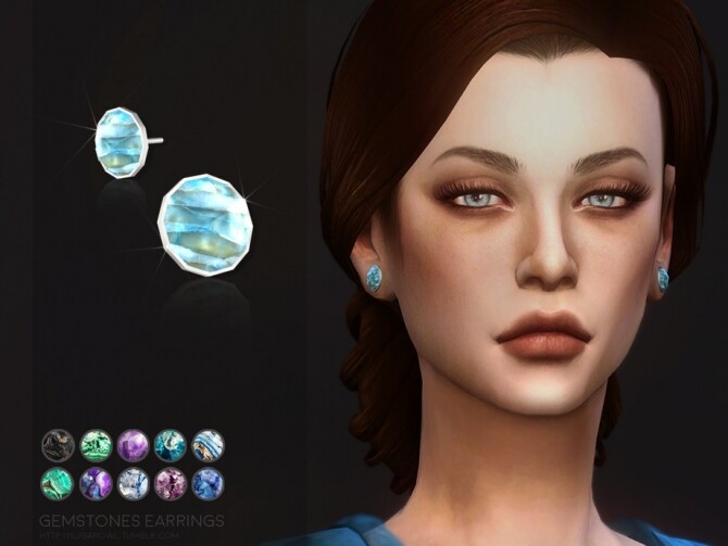 Sims 4 Gemstones earrings by sugar owl at TSR