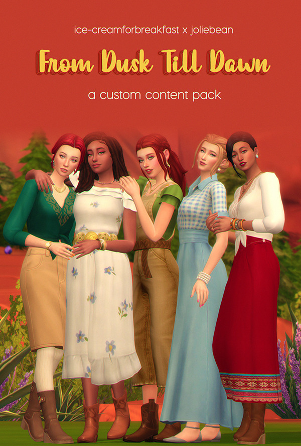 Sims 4 From Dusk Till Dawn CC pack by HFO x Joliebean