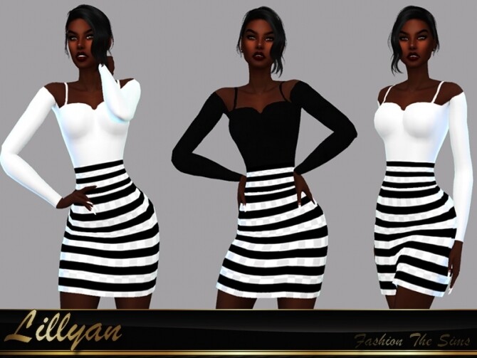 Sims 4 Dress Carla by LYLLYAN at TSR