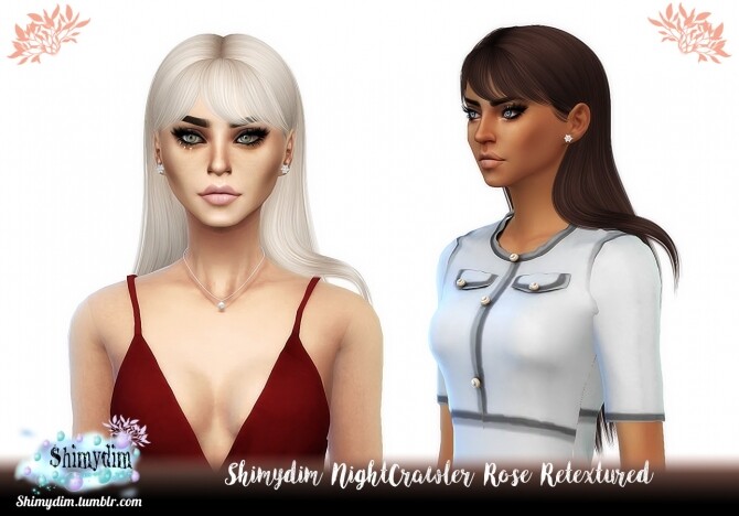 Sims 4 NightCrawler Rose Hair Retexture Naturals + Unnaturals at Shimydim Sims