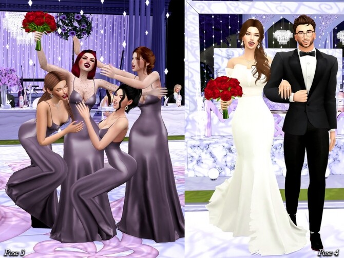 Sims 4 Wedding party pose pack by Beto ae0 at TSR