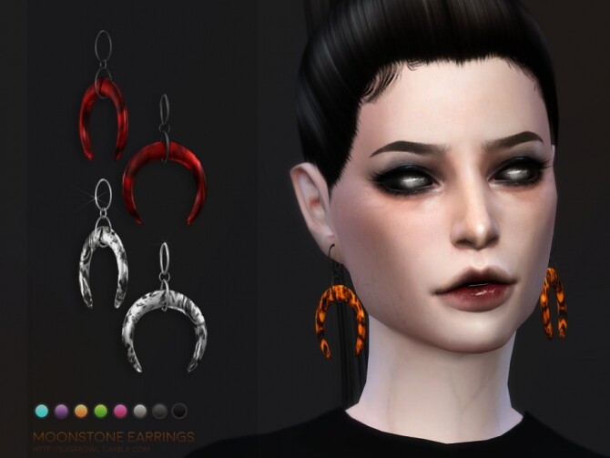 Sims 4 Moonstone earrings Simblreen 2020 by sugar owl at TSR