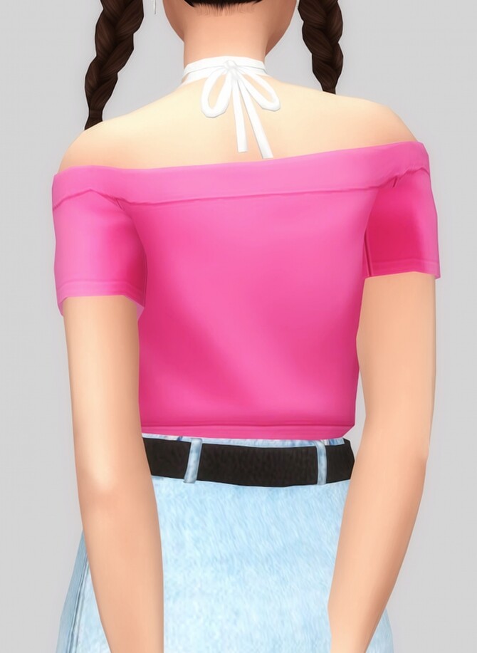 Sims 4 Unbalance off shoulder top at Casteru