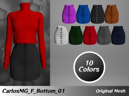 Button skirt by CarlosMG at TSR