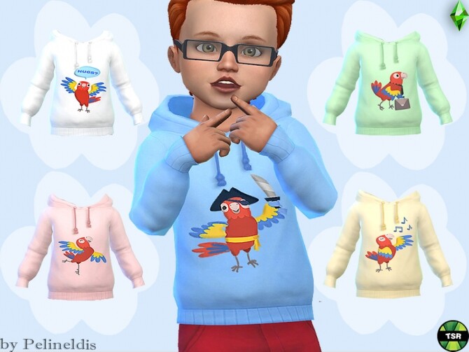 Sims 4 Toddler Parrot Hoodie by Pelineldis at TSR