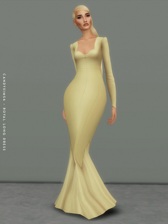 Sims 4 ROYAL LONG DRESS at Candy Sims 4