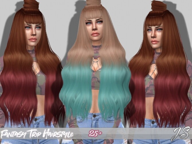 Sims 4 Fantasy Trip Hairstyle by JavaSims at TSR