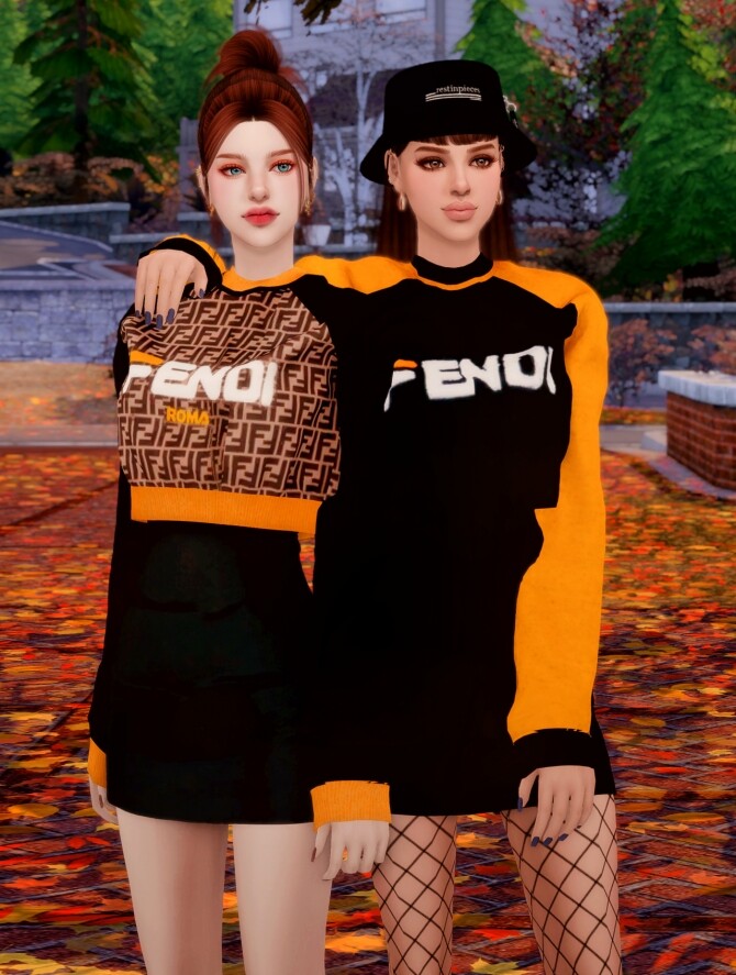 Sims 4 Short Sweatshirt & Tight Dress at RIMINGs