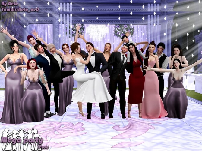 Sims 4 Mega party Pose Pack by Beto ae0 at TSR