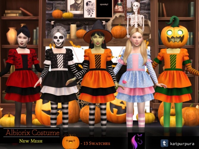 Sims 4 Albiorix Costume Halloween by KaTPurpura at TSR