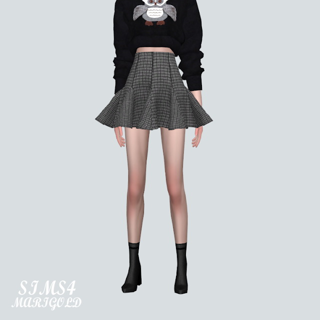 Sims 4 K Flare Mini Skirt 2 at Marigold