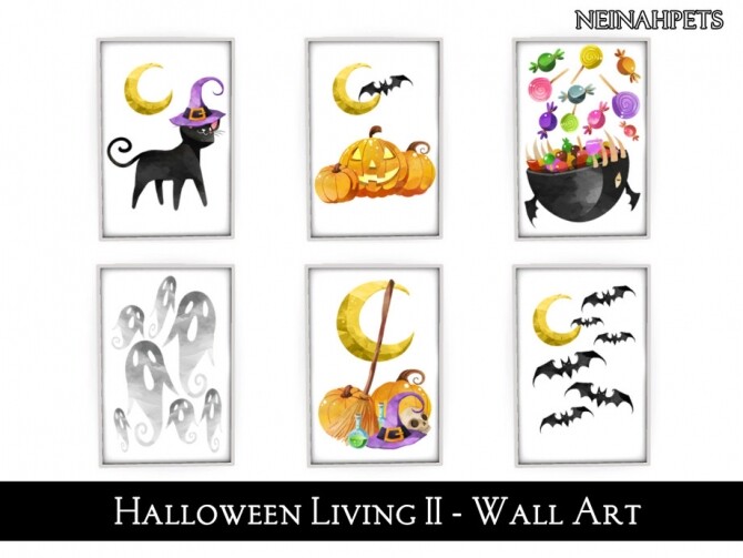 Sims 4 Halloween Living II by neinahpets at TSR