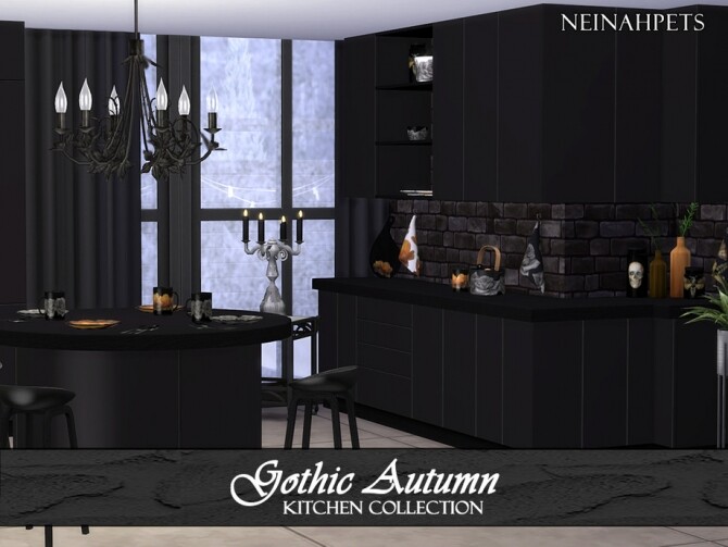 Sims 4 Gothic Autumn Kitchen by neinahpets at TSR