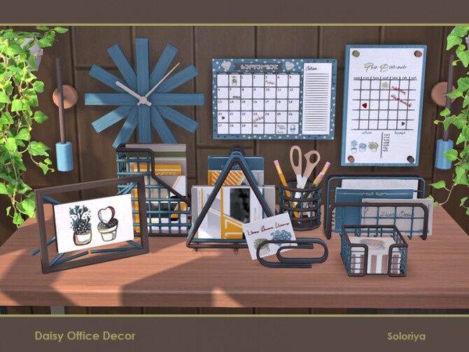 Sims 4 Daisy Office Decor by soloriya at TSR